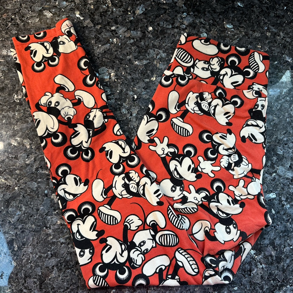 LuLaRoe Limited Edition Disney Mickey Minnie Leggings Size O/S Fits XS-L 0-10